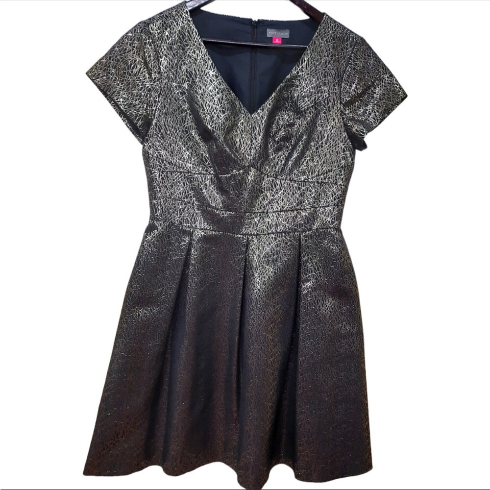 Vince Camuto| Black & Gold Cocktail Dress Size 10